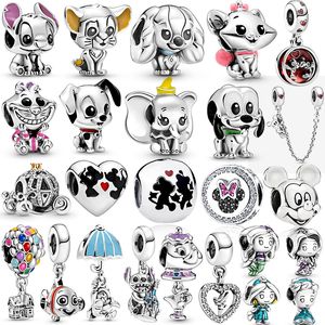 925 Sterling Silver Ciondola Charm Classic Cartoon Catena di sicurezza Bead Fit Pandora Charms Bracciale lavoro manuale Accessori gioielli fai da te