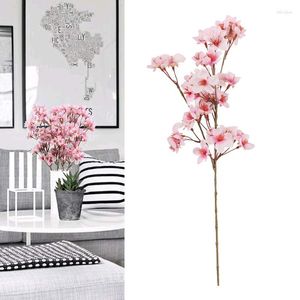 Dekorativa blommor Silk Peach Blossom Bouquet Cherry Artificial Small Bunches Bonsai For Home Wedding Decoration Hushållsprodukter