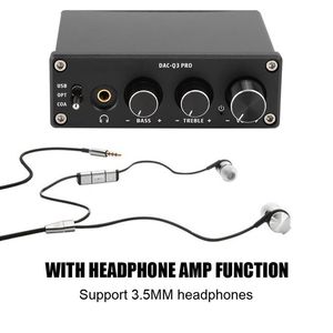Connectors Acq3 Pro Dac Decoding Digital Audio Decoder Headphone Amplifier Amp Usb Dac Decoded 24bit 192khz for 3.5mm Headphones