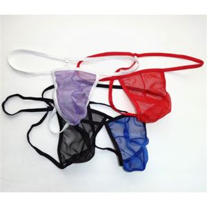 Mens C-Thru String Pouch Thong G7097 Konturerad påse Small Pouch Limit Coverage Underwear Se genom Mesh Polyester2484