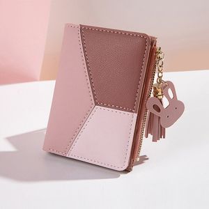 Frauen Mode Kurze Brieftasche Geldbörse für Frauen Karte Halter Kleine Damen Brieftasche Weibliche Zwei-fach Haspe Mini Nette kupplung