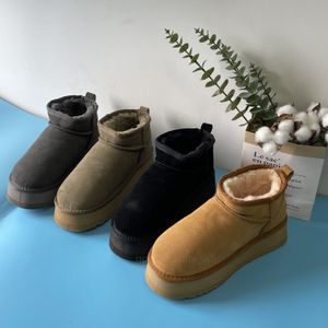 Hot Sale Leather Boots Snow Designer Australian Classic Tornozelo Plataforma 54Mini 4cm Fluffy Warm Winter Women