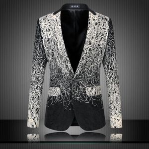 Tüm- Erkek Çiçekli Blazers Trendy Takım Elbise Kulübü Vintage Slim Fit Çiçek Baskı Blazers Fantazi Balo Elbise Takım Elbise Tasarımları Terno Mascul2785