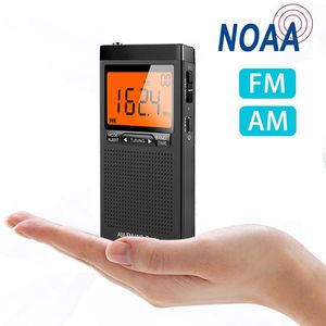 Connectors Mini AM FM Pocket Radio tragbarer Lautsprecher Weating Radio Autosearch Antenna Receiver mit Kopfhörer Jack Outdoor Emergency Radio