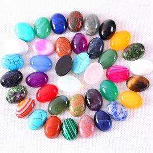 Charms 10Pcs 16x12MM Oval Cabochon CAB Beads Natural Stone Gem Crystal Onyx Opal No Drilled Hole Bead For DIY Jewelry Making Ring