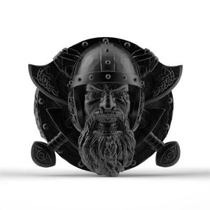 Anéis de cluster de aço inoxidável moda masculina escudo machado viking homens ring280b