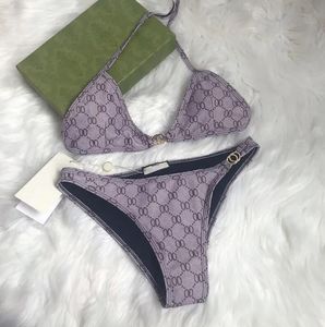 Kvinnors designer Double Pull Print Swimsuit Set Bikini Underwear Swimsuit Fashion Sexy Sume Dhgate Bag