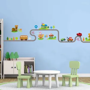 Наклейки на стену для внутренней детской комнаты, гостиной и детского сада, детали украшения, наклейка на железнодорожную дорожку