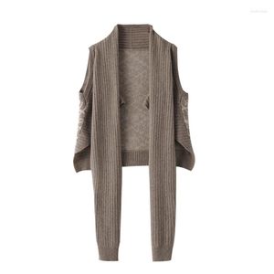 Sciarpe Sciarpa maglione retrò da donna Four Seasons All-match Cappotto con scialle lavorato a maglia a trecce Cappotto da donna in cashmere moda lunga a blocchi di colore