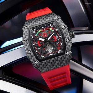손목 시계 패션 남성 스포츠 배럴 석영 시계 고급 합금 프레임 캘린더 연한 시계 남성의 비 기계적 비즈니스 손목 시계