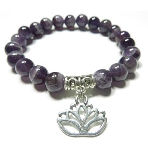 SN1119 Ametista Guarigione Mala Bracciale Yoga Gioielli Lotus Polso Mala Meditazione Forza energetica Trendy Festa della mamma Gift337L