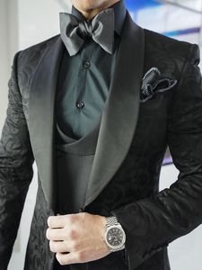 Customize tuxedo One Button Handsome Shawl Lapel Groom Tuxedos Men Suits Wedding/Prom/Dinner Man Blazer Jacket 1261117
