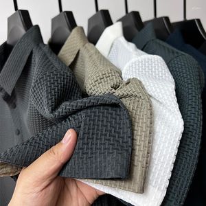 Polo da uomo fino a 4XL Polo estiva a maniche corte T-shirt moda business traspirante in seta ghiacciata Abbigliamento maschile