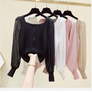 Maglioni da donna OL Chiffon Coreano Primavera Pullover Maglione lavorato a maglia Cappotto allentato Casual Panno Ragazza T-shirt Top Vestiti per le donne Abbigliamento da donna