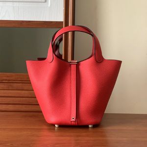10A топ-дизайнерская женская сумка, сумка с зашитой нитью, сумки с замком, мягкая кожа TC, сумки-ведра, роскошные дизайнерские сумки ручной работы, ведро Picotin, большой кошелек для покупок