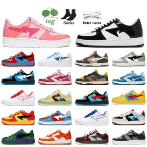 Top Fashion Designer Casual Sk8 Sta Shoes Grey Black Stas Sk8 Color Camo Combo Pink Abc Camos Pastel Blue Patent Leather M2 with Socks Platform Sneakers Trainers Jj 10.1