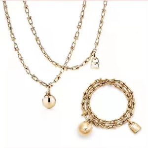 Necklace Bracelet Ball lock set Horseshoe hardware designer for Women Men couple fashion Wedding Party Thanksgiving Day Valentine 247z