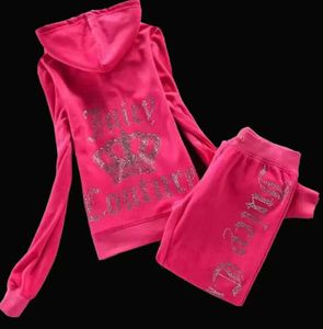 Juicy Trainingsanzug Damen Samt 2023 Marke Velour Nähen Anzug Track Hoodies und Hosen Sets Neue High-End-High-Street-Freizeit