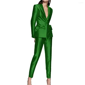 Dwuczęściowe spodnie 2-częściowy garnitur Ladies Pojedynczy przycisk Slim Fit with Bow Party Tuxedo Wysoka jakość Blezer