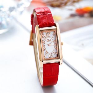 Armbandsur Women's Belt Watch Fashion Retro Rectangular Casual Student Digital Quartz