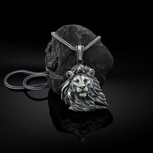 Men's Windward Plush Lion Pendant Animal Necklace Punk Hip Hop Chain224e