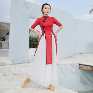 Bühnenkleidung 2023 Erwachsene Frauen Orientalische Bauchtanzkostüme Weiblich China Klassische Hanfu Qipao Top Cheongsam Performance Kostüm