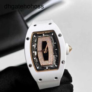 Richardmill Relógios Relógio Mecânico Richar Miller Rm 0701 Cerâmica Branca Lábio Preto Automático Feminino ZFTC