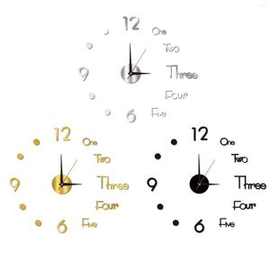 Wall Clocks DIY Stereoscopic Frameless Clock Luminous Large Number Acrylic For Bedroom Living Room Decorations