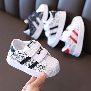 Sneakers Kids Shoes For Baby Girls and Boys Anti Slip Soft Rubber Bottom Sneaker Casual Flat Children Storlek 21 30 230928