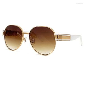 Óculos de sol 2023 Rodada Mulheres Homens Marca Designer de Alta Qualidade Gradiente UV400 Lente Shades