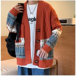 Men's Sweaters 2023 Autumn/Winter Korean Versatile V-neck Sweater Loose And Thickened Knitwear Couple Casual Cardigan Coat K0021