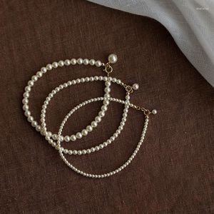 Beaded Strand 2023 Korean Simple Pearl Armband Fashion Elegant Metal Geometric Women's Jewelry