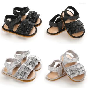 İlk yürüyüşçüler bebek yumuşak kauçuk taban kız yaz sandaletleri 0-18 aylık gündelik yürüyüş ayakkabıları