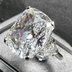 Sparkling vintage smycken par ringar 925 Sterling Silver Big Oval Cut Diamond Women Wedding Bridal Ring Set Gift233U