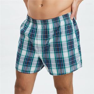 Cuecas masculinas roupa interior confortável homewear boxers shorts algodão sono marcas de alta qualidade curto impresso solto