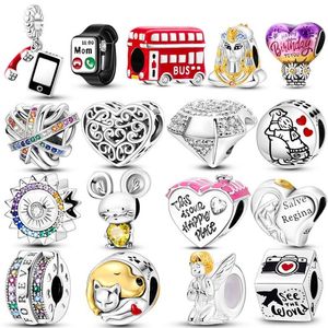 charms jewelry 925 charm beads accessories Double decker bus beads