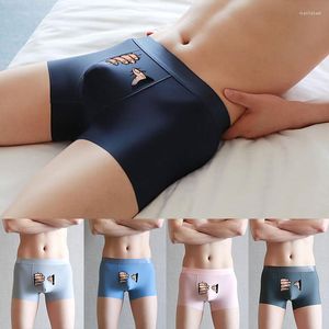 Underpants Funny Underwear Ice Silk Boxers For Men Shorts Cute Spoof Trunk Plus Size Male Panties Lovers Fascinating Gift Boxer Hombre