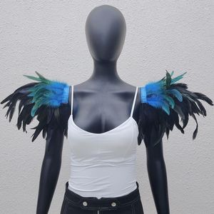 Szaliki 2023 GOTHIC FOETHER SHAW CALL RAMPER WRAP CAPE PARTING EPAULETS Halloween Cosplay Rave Carnival Luxury Wings