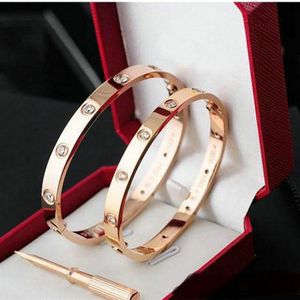 Storlek 15-22 Titan Bangles Armband för älskande mode-armband Bröllop Bangle Rose Gold Thanksgiving Day Armband No Box282C