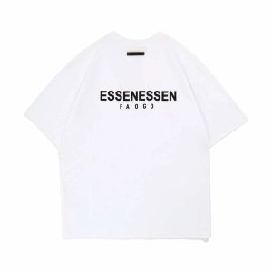 2023 Essentialclothing Mens T 셔츠 여성 Tshirt 반바지 티셔츠 남성 캐주얼 인쇄 Tshirts 하이 스트리트 짧은 슬리빙 테일 LVAI EssentialShirt 21 S-3XL