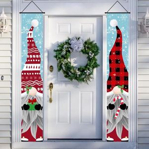 Juldekorationer veranda skylt hängande dörr gardin banner jultomten cuplet hemfest dekoration flaggor presentprydnad