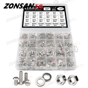 Tool Parts M2 M2.5 M3 M4 M5 304 Stainless Steel Screw Allen Hexagon Hex Socket Button Round Pan Head Screws Bolt Nut Washer Set Box Kit 230928