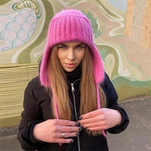 Beralar Gevşek Yün Örme Şapka Şeker Renkleri Esnek Kafatalar Beanies Hats Unisex Büyük Boyutlu Kış Kayak Eğlenceli Kapak Aksesuarları