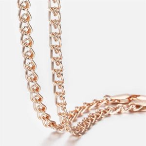 Kedjor 3mm män Kvinnor Snake Halsband 585 Rose Gold Link Fyllda modesmycken gåvor Hela festbröllop 50 60 cm GN4622215