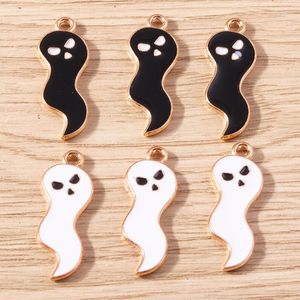 Charms 10st 8x26mm Cartoon Emamel Halloween Ghost Pendants för att göra DIY örhängen halsband Handgjorda nyckelringar smyckesfynd