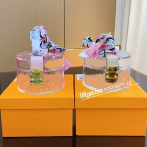 Kosmetiska väskor Scott Box Luxurys Designers Glamours För att hålla smycken Makeup Transparent Plexiglass Glesing Metal Ornamental lådor med låda