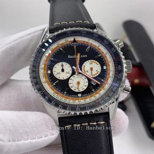 Montre de luxe Quartz movement mens watch two tone dial stainless steel Leatcher strap relojes lujo para hombre Chronograph Watche2213
