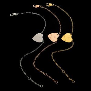 Aldrig bleka enkla stora hjärthängen armband 3 färger guldpläterad klassisk stil logotyp tryckt kvinnor designer smycken 21 cm stainles266m