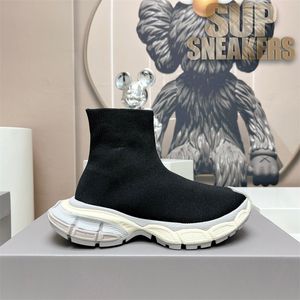 Partihandel Top Designer 3XL Sockskor Fashion Mens Womens Breattable Platform Sneaker Black White Mesh Stretch Sports Casual Shoe Luxury Outdoor Trainers With Box