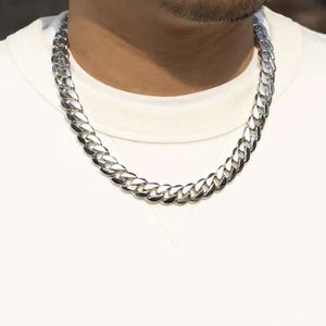 Enkel design 925 Sterling Silver 18K Guldpläterad 12mm bred kubansk kedjearmband Hip Hop smycken halsband